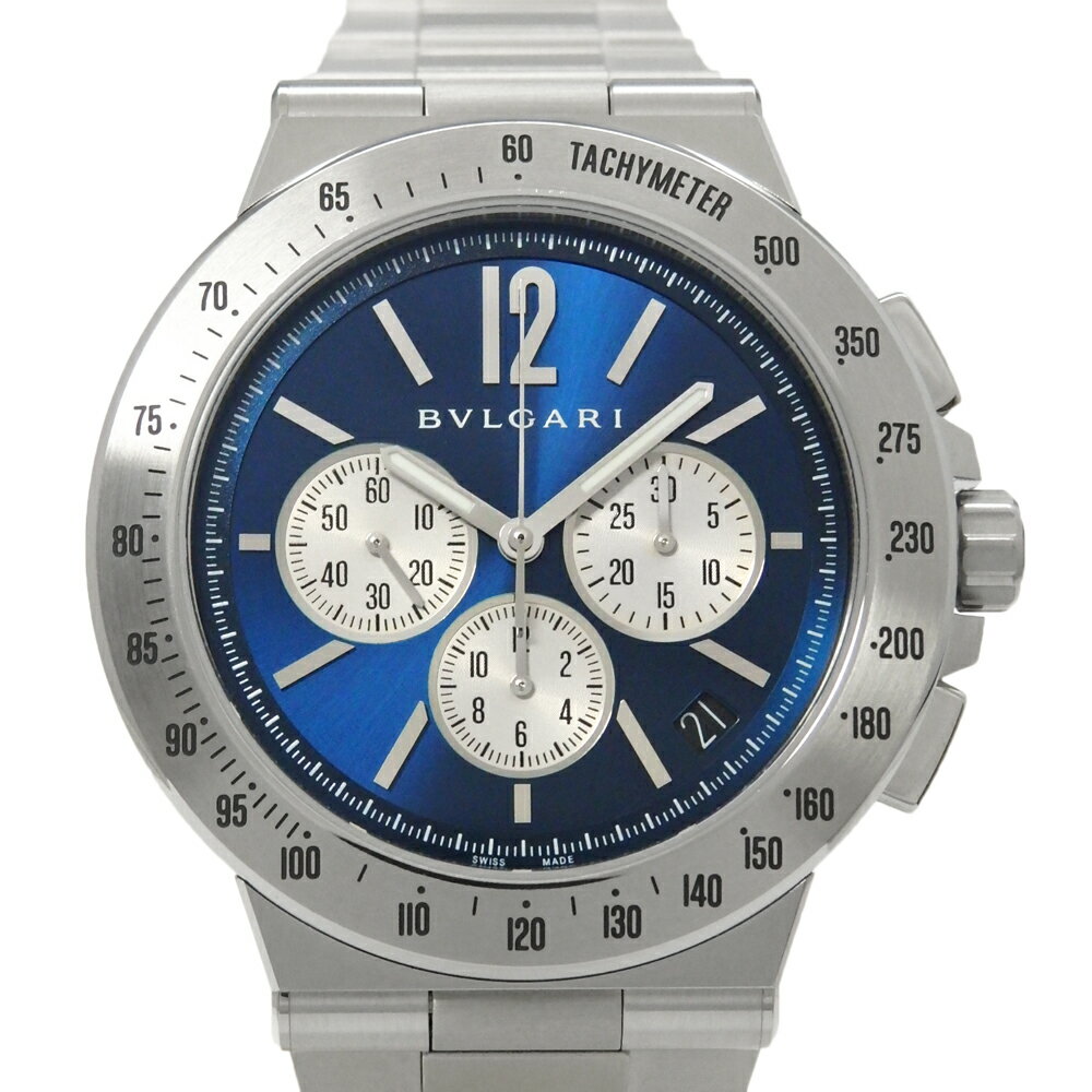 BVLGARI ブルガリ ディアゴノ ヴェロチッシモ クロノグラフ DG41SCH 102587 エルプリメロ オートマ メンズ 青文字盤 【中古】【DS KATOU】