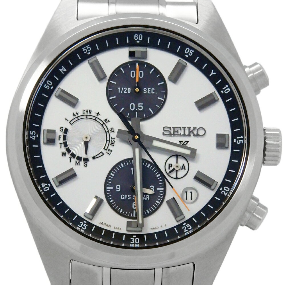 新品同様品 2025年3月購入品 SEIKO セイコー プロスペックス ソーラーGPS スピードタイマー SBED009 5X83 メンズ クォーツ シルバー文字盤 【中古】【DS KATOU】