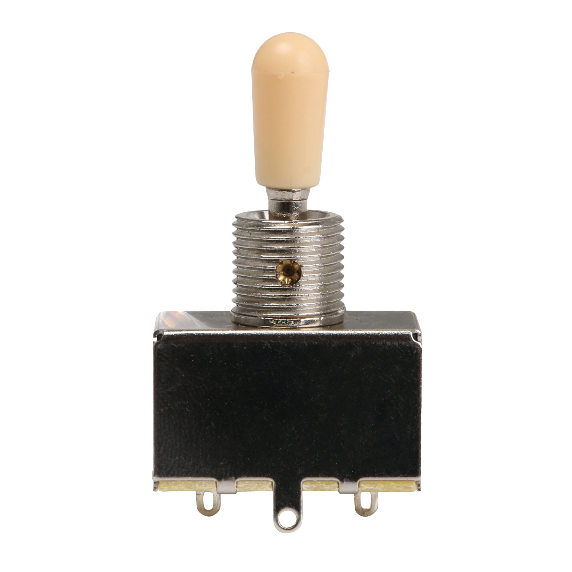 商品情報説明1.3ウェイトグルスイッチです。2.エレキギターコントロールに使用できます。3.クリーム色プラスチックキャップがあります。材質:メタルカラー:クリーム&amp;クロムSIZE約28x55mm(WxH)パッケージ1 x 3ウェイスイッチ