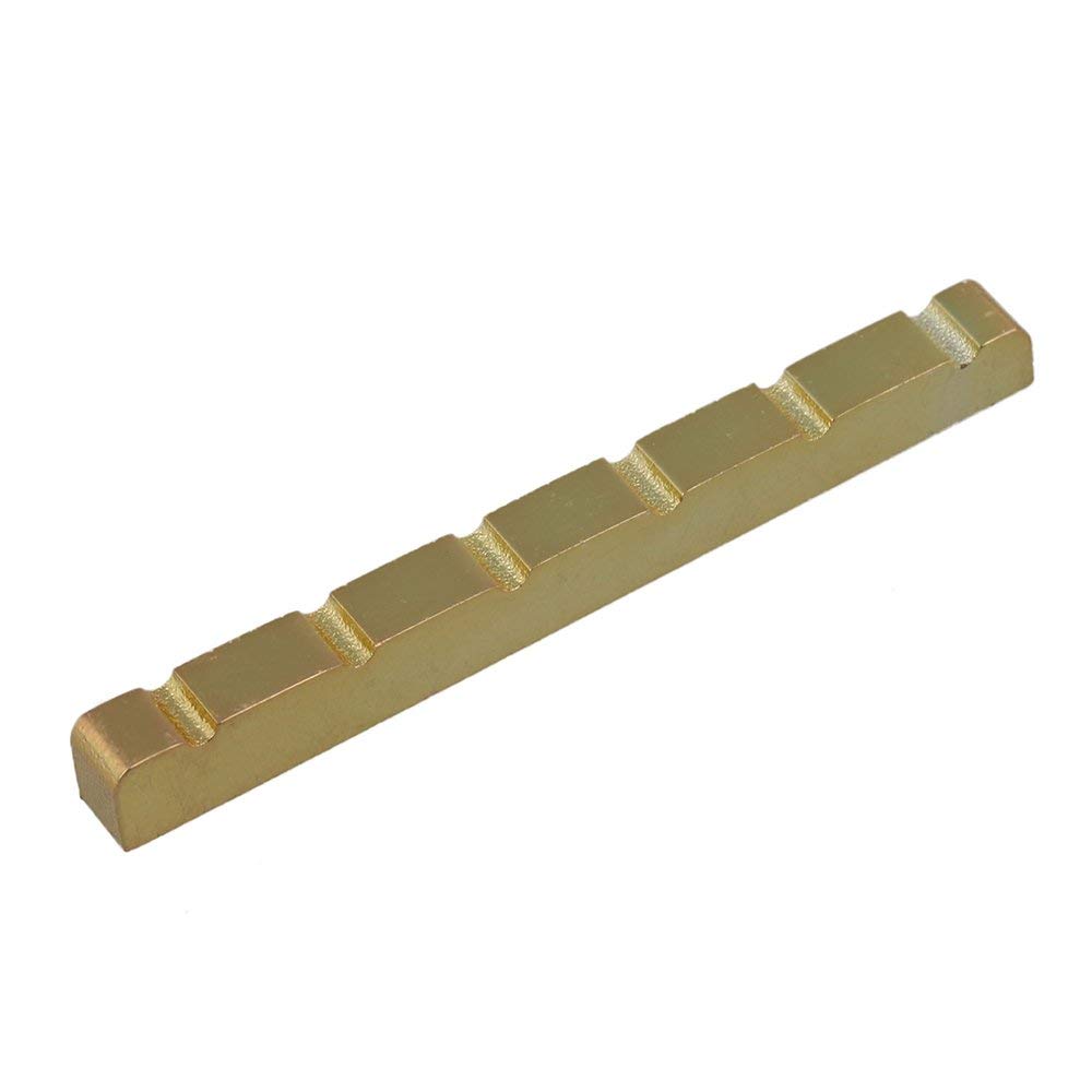 Rakuten - 6弦 エレキギター用 ナット 溝付き 42.2x3.8x4mm 亜鉛合金製 ゴールド