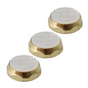 3個セット トランペットピストンボタン フィンガーボタン 金管楽器アクセサリ 六角座 ホワイト&ゴールド