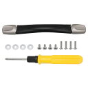 スーツケースハンドル グリップ 取っ手 キャリーバッグ用 交換 修理 16cm ブラック&シルバー B003(3)