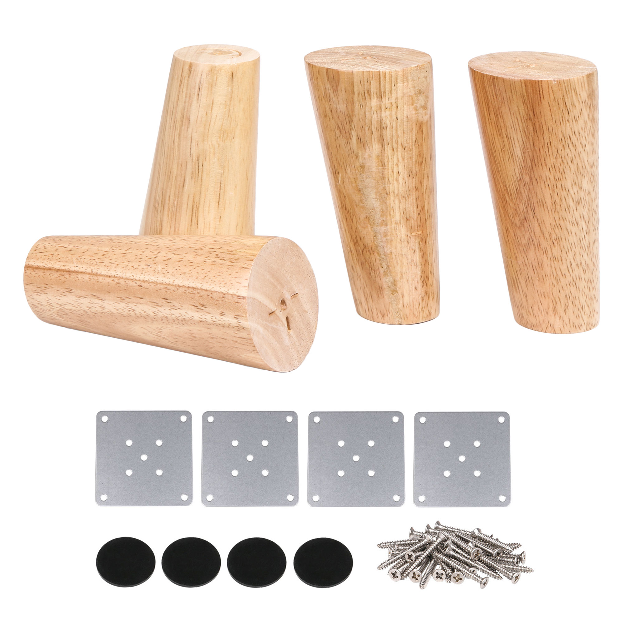 高さ12cm 斜め テーパー 木製 家具 キャビネット 脚 ソファー脚 4個パック