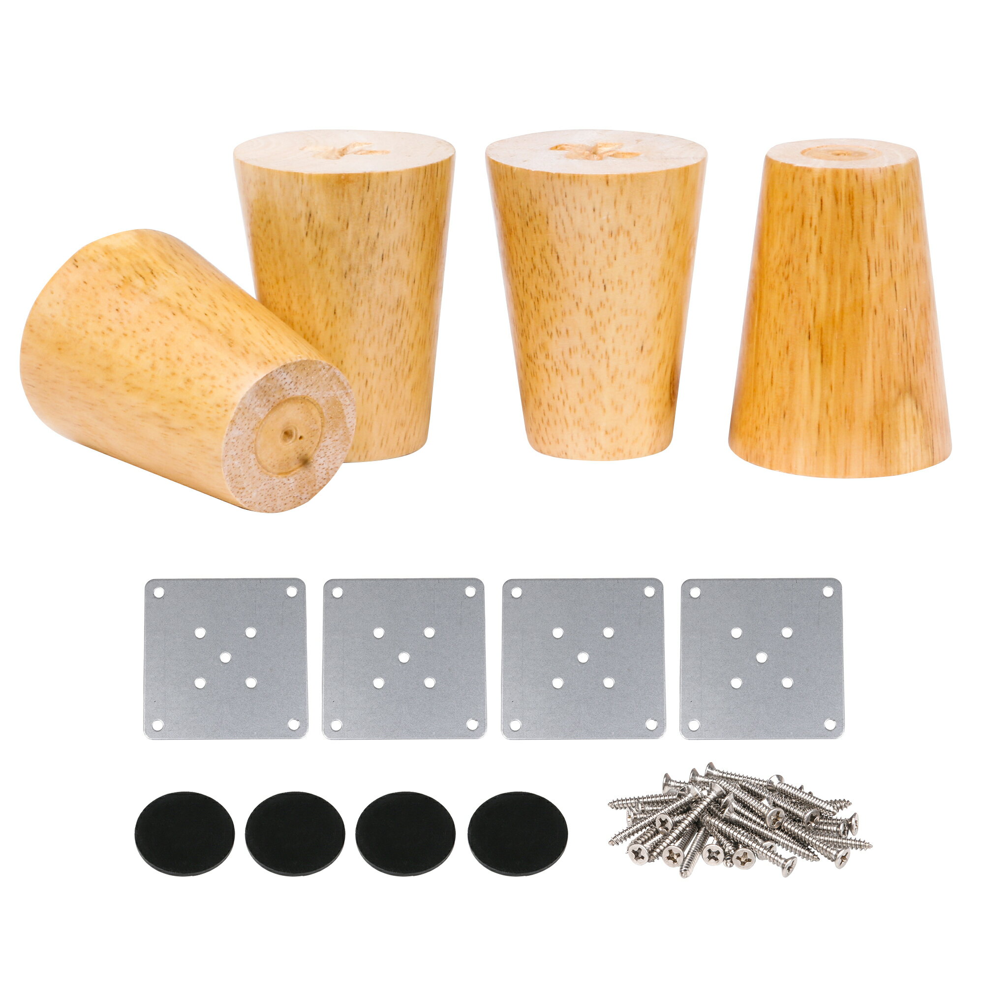 Rakuten - 木製 キャビネット ベッド 家具脚 交換用 8x5.8x3.8cm 4個パック