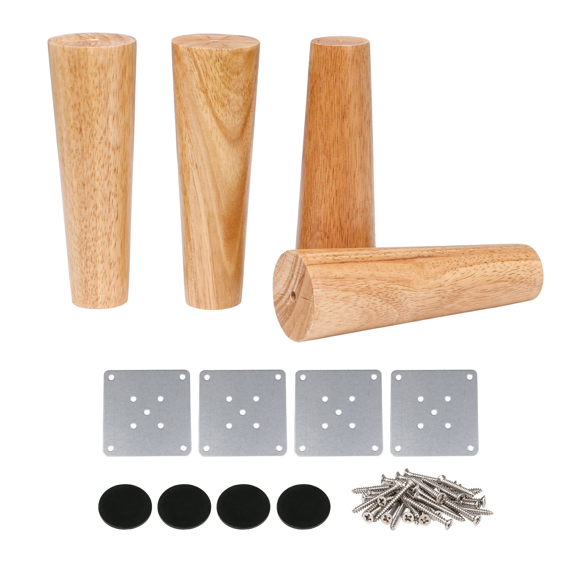 木製 キャビネット ベッド 家具脚 交換用 18x6x4cm 4個パック