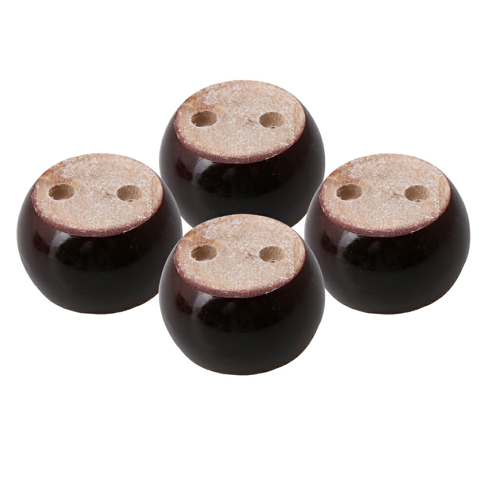 レッド ブラウン 8x5cm 丸型 木製 ソファ キャビネット 家具脚 リフター 4個パック