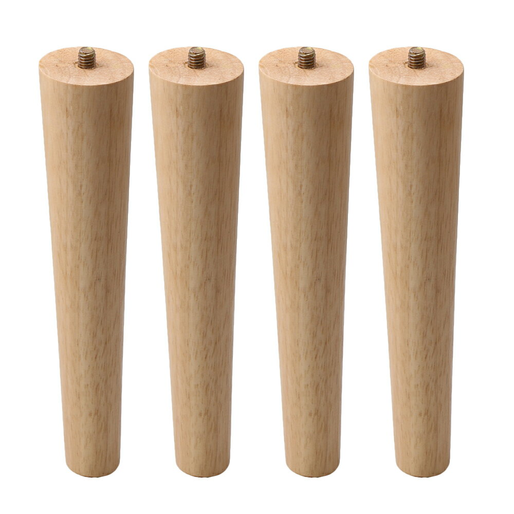 無垢木製 円錐形 家具脚 ウッドカラー 20x4x2.5cm 4個パック