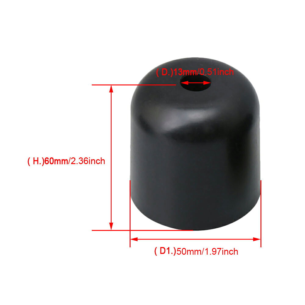 ブラック 60x60mm プラスチック 家具 丸型脚 ソファー カウチ 椅子用 4個パック [2]