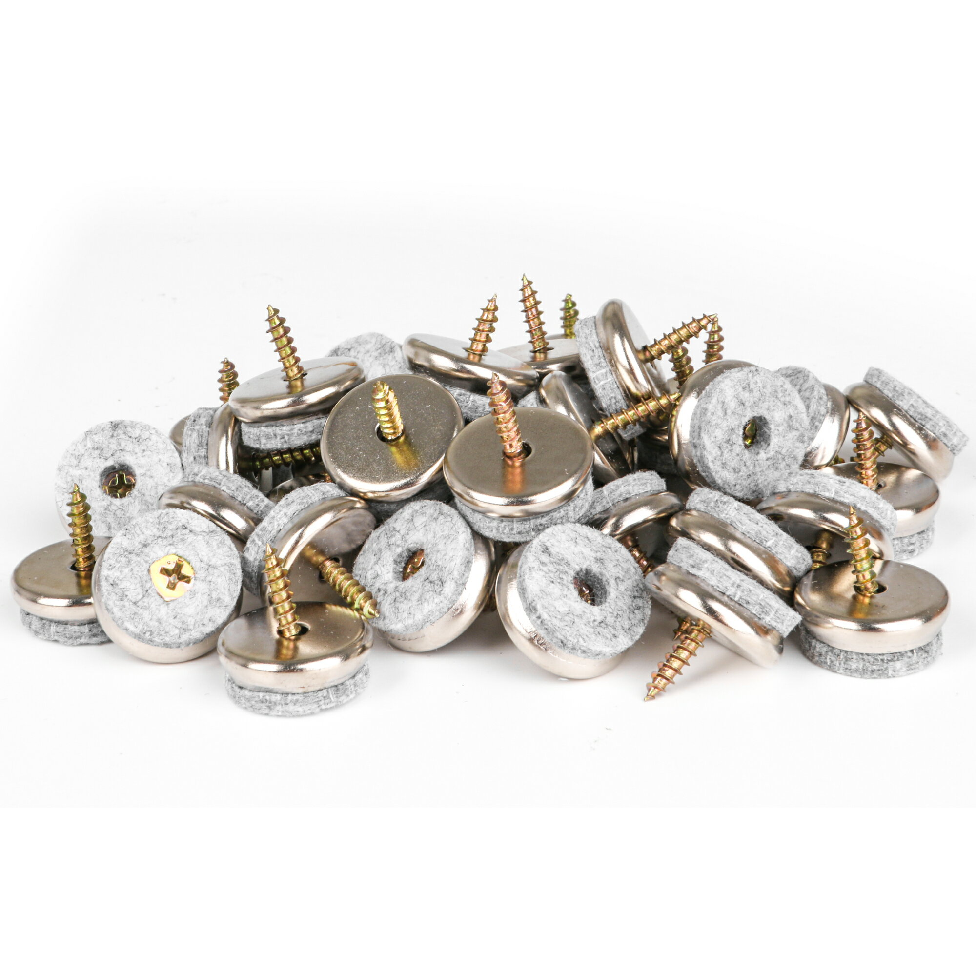 家具 フェルト フット パッド 24mm テーブル ソファ用 シルバー 40個パック