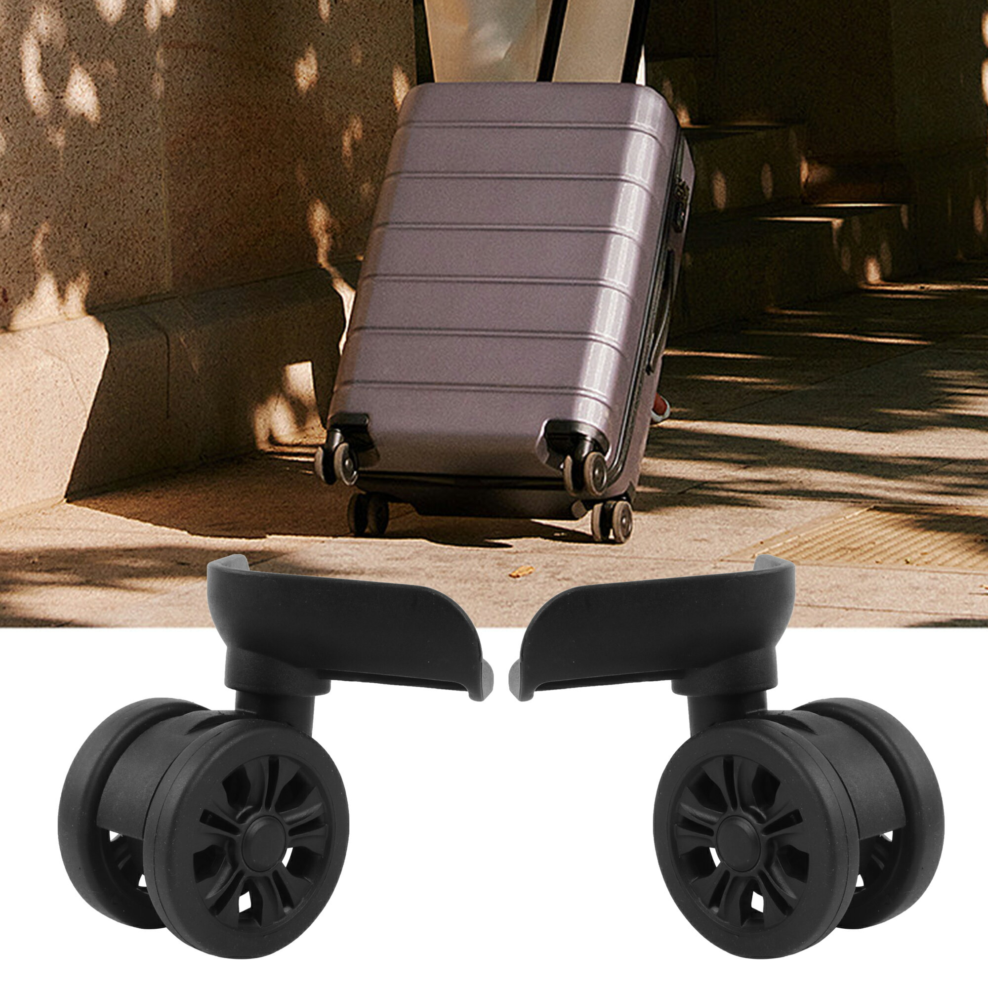 荷物用 スーツケース 交換用 ホイール 左＆右 ブラック W311 3.54インチ 2個パック