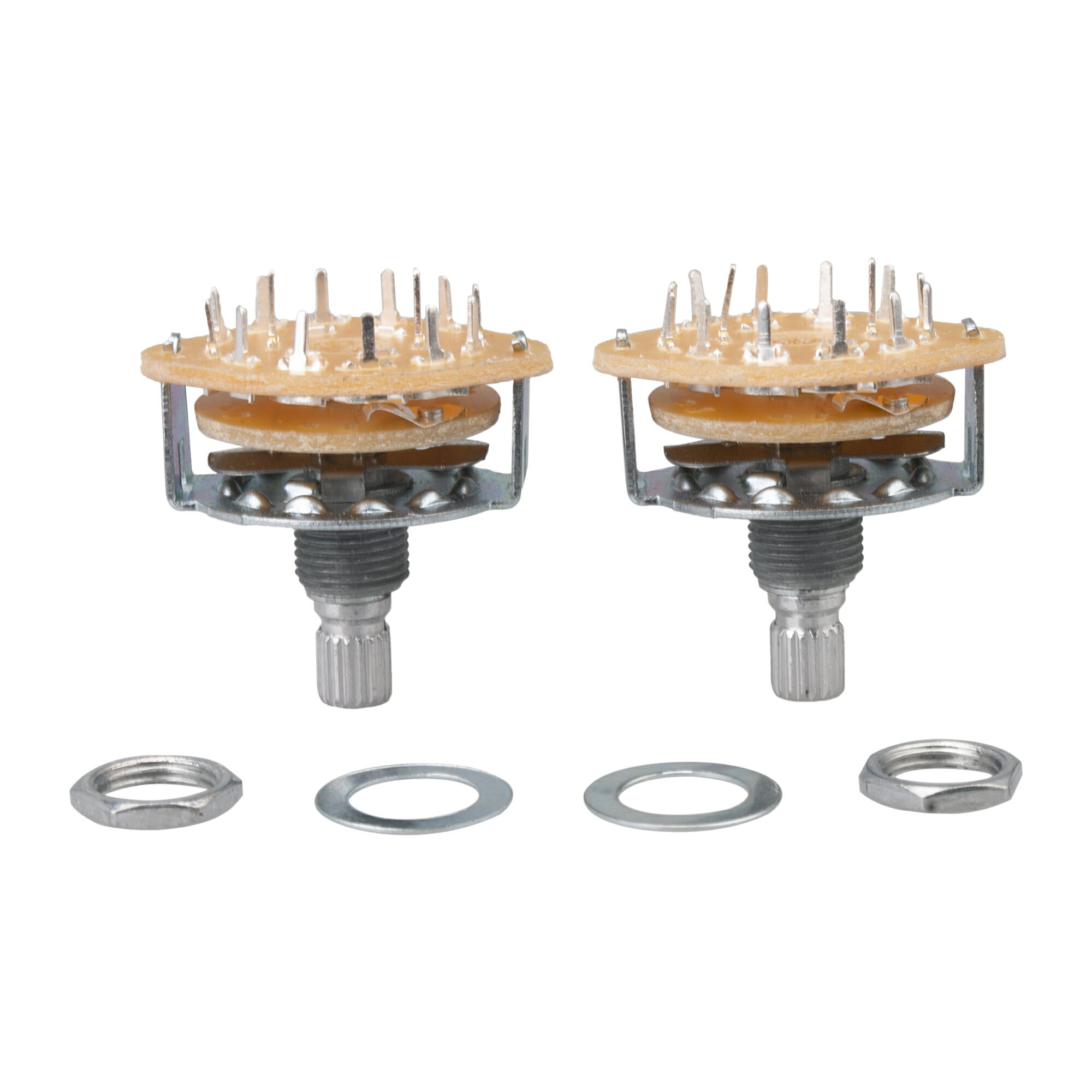 Rakuten - 2個入 ロータリスイッチ ギターアンプ用 2極 6ポジション 14ピン 6x15mmシャフト メタル&プラスチック製