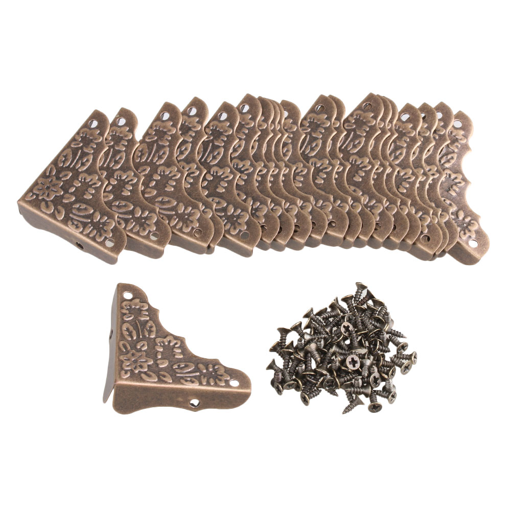ヴィンテージ アンティーク 装飾 コーナー ガード ガード デスクエッジ カバー ブロンズ 20個パック