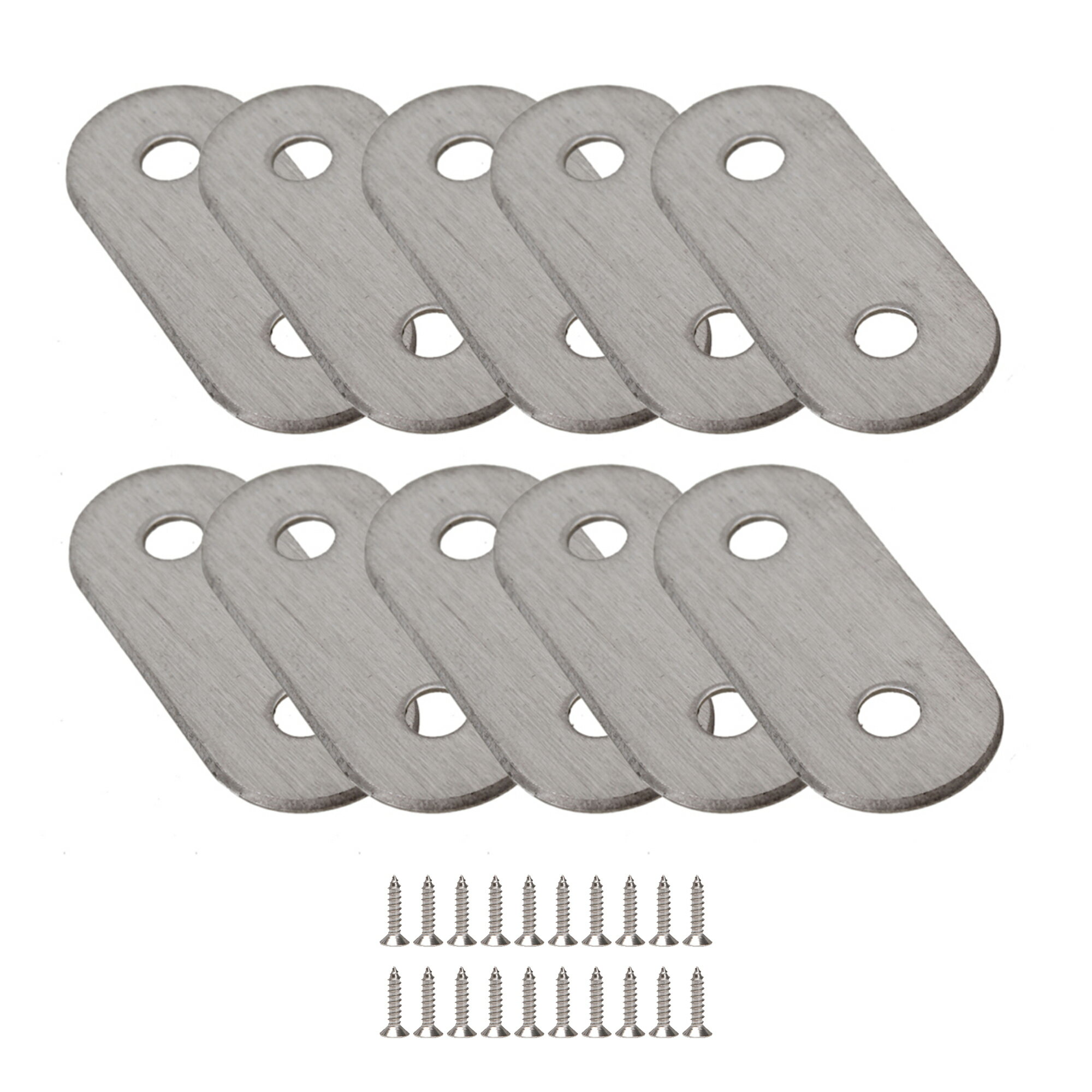 2穴 ステンレススチール フラット ストレート コーナー ブレース プレートコネクタ ブラケット 10個パ..