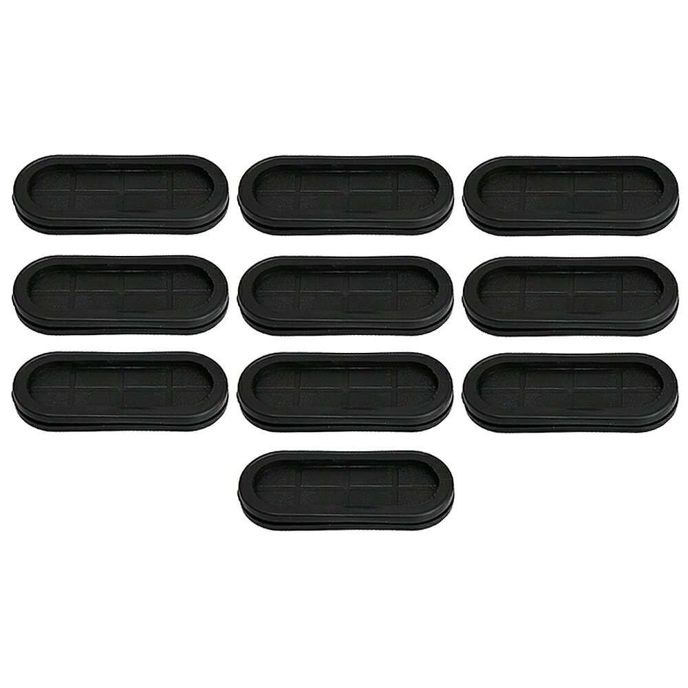 Rakuten - ブラック 楕円形 配線 密閉 ブランク グロメット ガスケット ケーブル プロテクター 30x85mm 10個パック