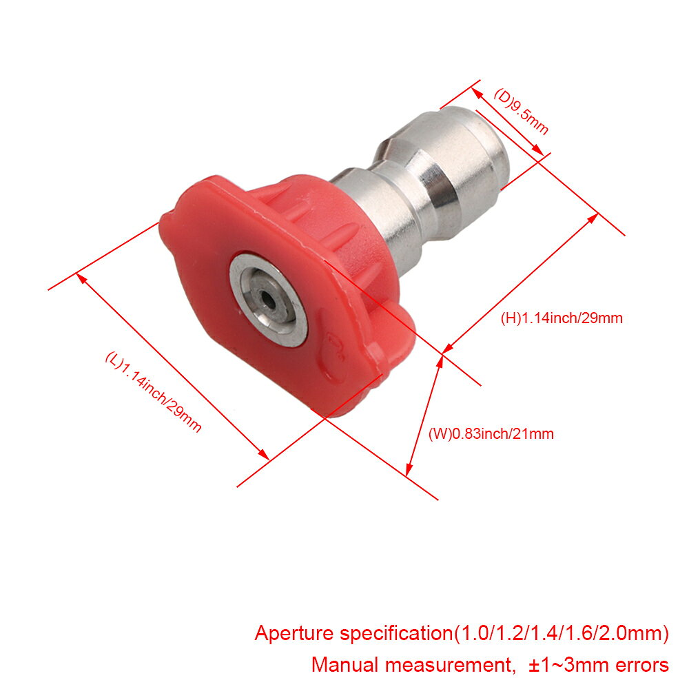 パワー 圧力 洗浄機 スプレー チップ ノズル 0度セット1.0/1.2/1.4/1.6/2.0mm 5個...