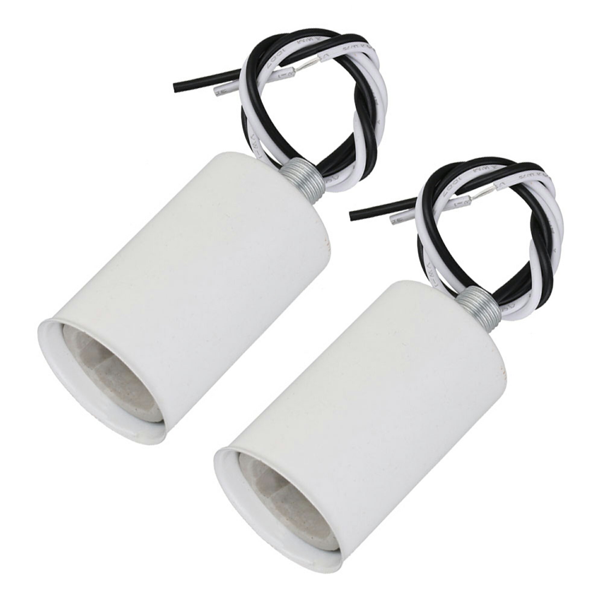 E14 ランプ ソケット ホルダー セラミック ネジ ソケット 6.08 x 3.1 x 3.1cm ホワイト 2個パック...