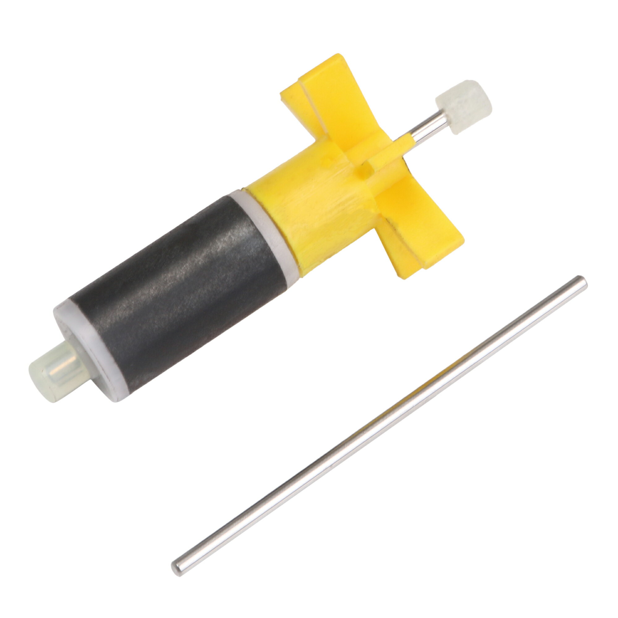 イエロー 16mm プラスチック製 小型 水中 ポンプ ローター ゴム キャップ 2個付き