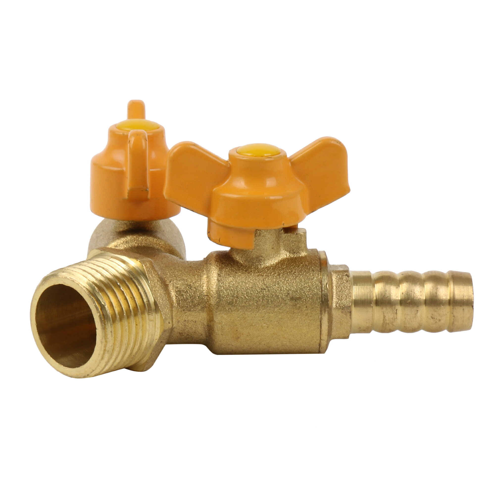 真鍮 ホース スプリッター 0.79 x 0.41インチ 2ウェイ Yコネクタ シャット オフ バルブ付き