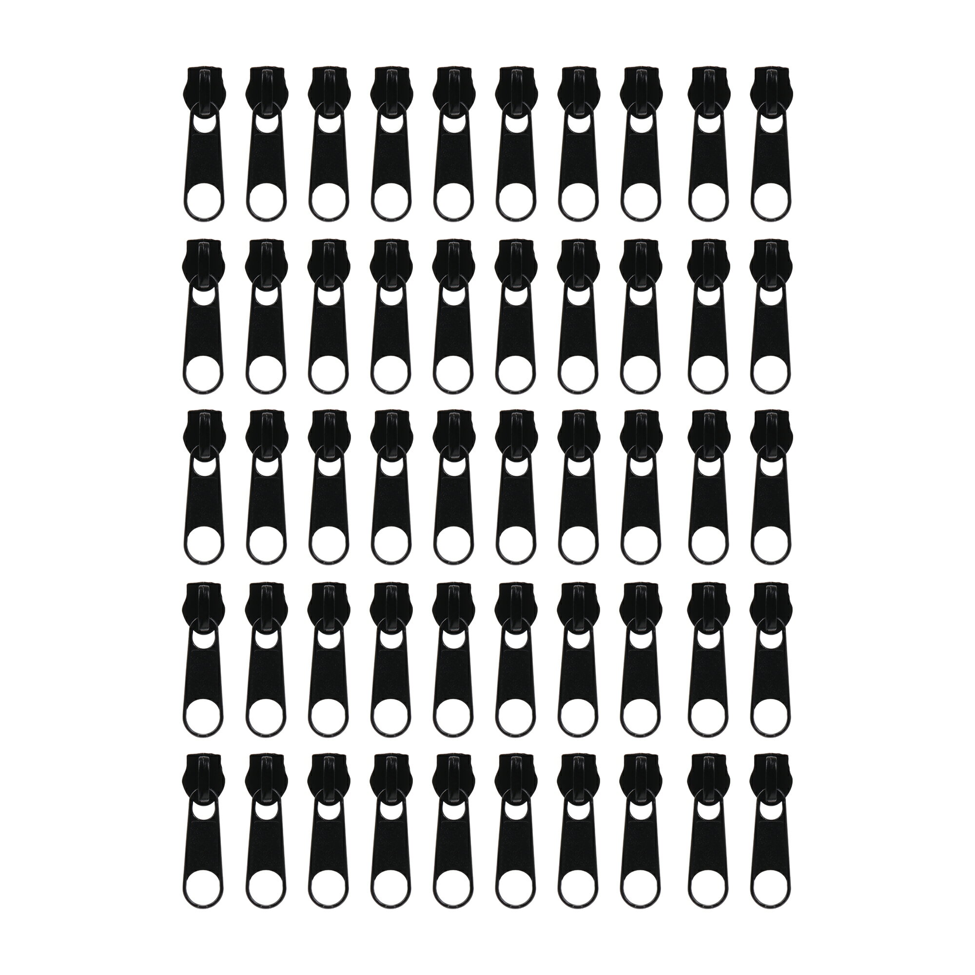 ジッパー スライダー 交換 #5 バッグ 荷物 財布の修理用 ブラック 50個パック