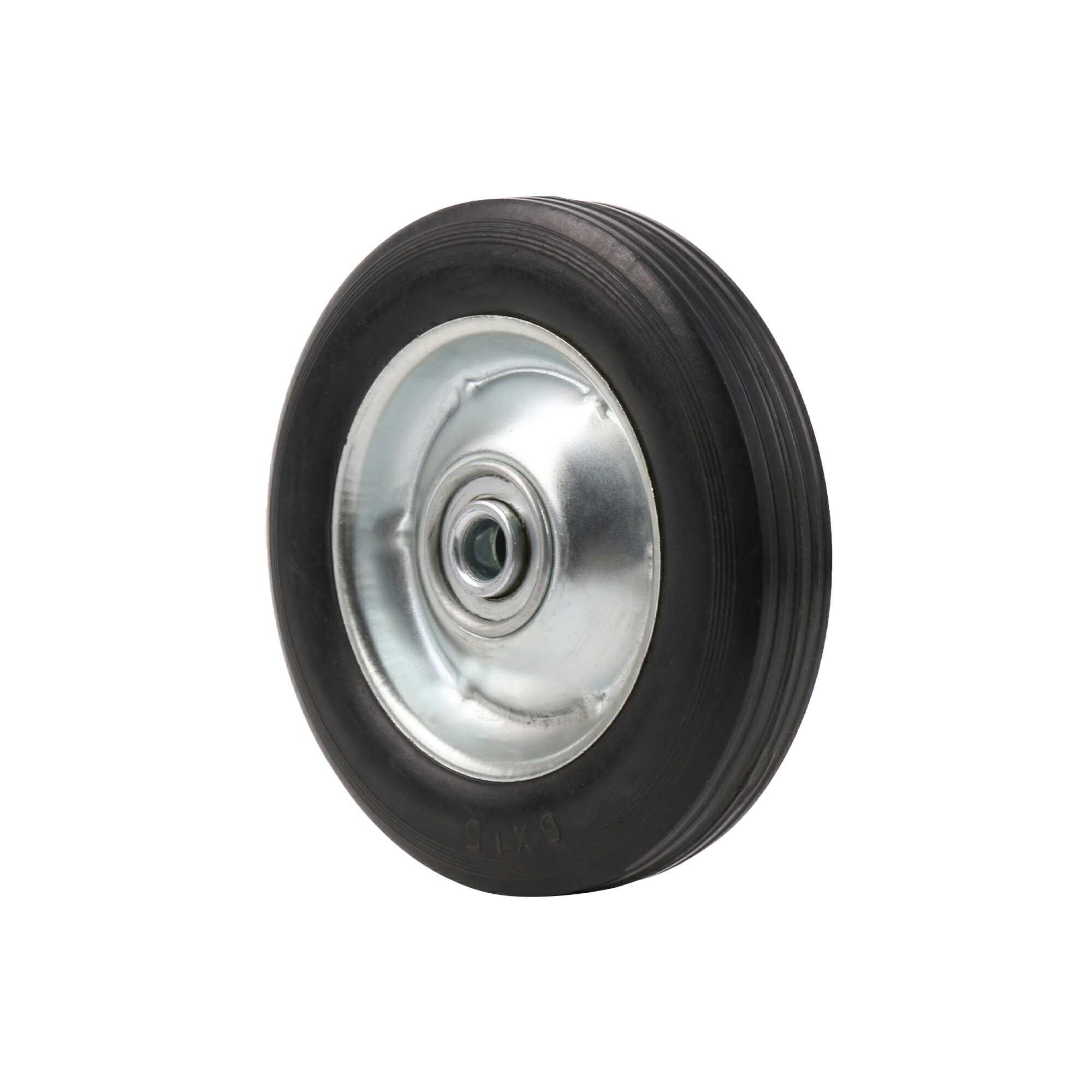 ゴム製 ホイール カート式 パワー ウォッシャー用 6" x 0.5" 亜鉛 メッキ 鉄製 スポーク付き