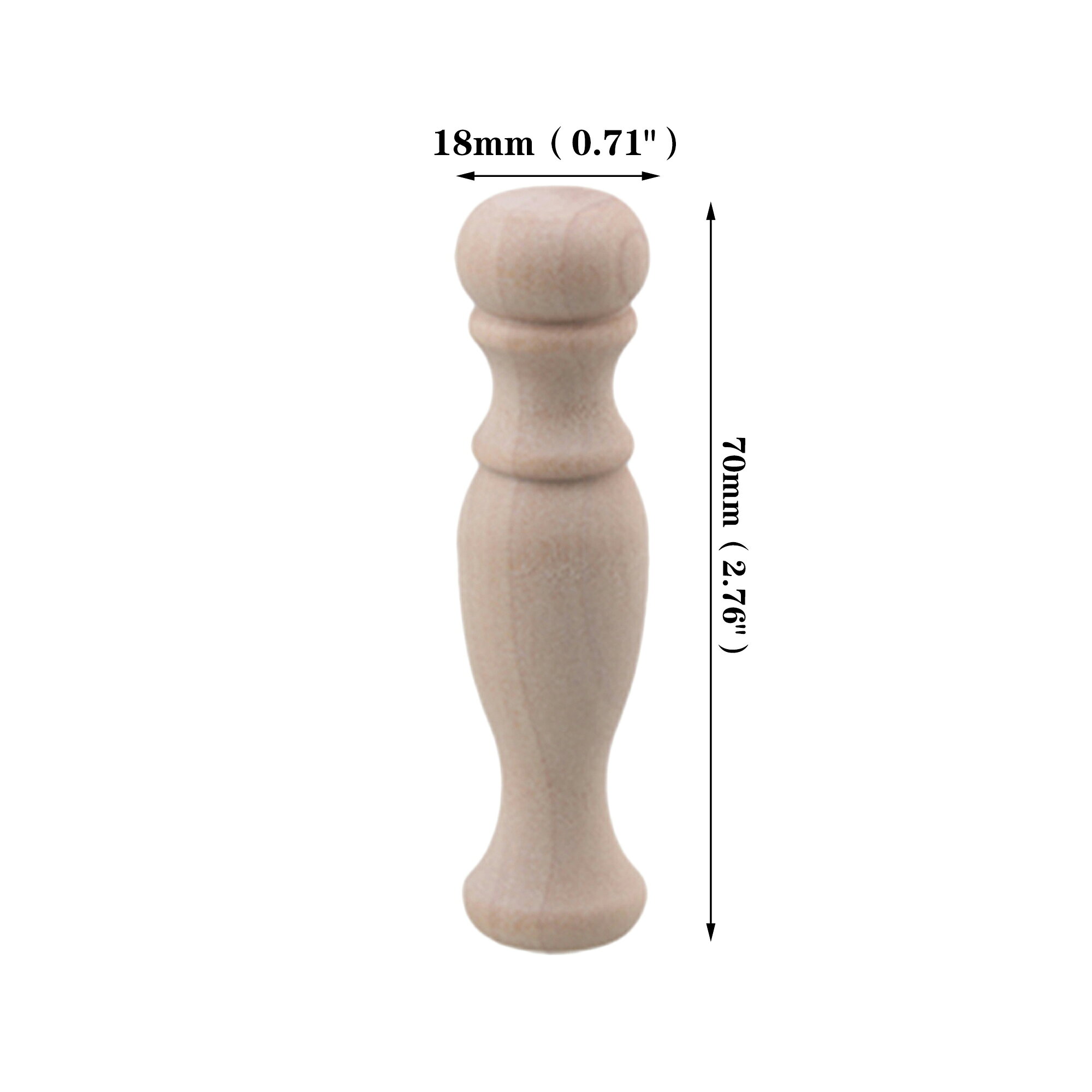 未塗装 木製 手すり スピンドル DIY 木材用品 7 x 1.8cm 5個パック