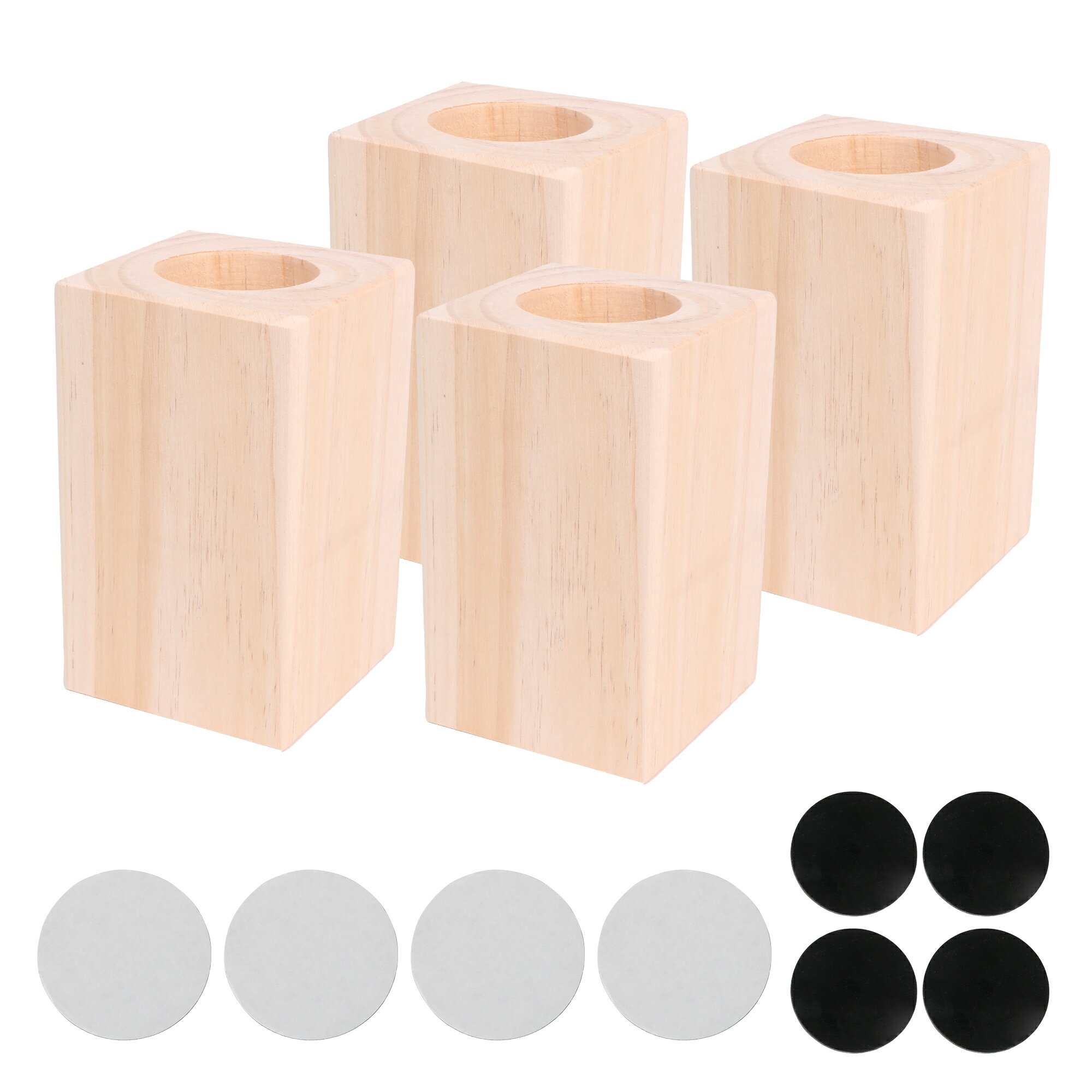 無垢材 スクエア ソファ ベッド ライザー DIY 家庭用 家具 リフティング用 100x50mm 4個パック