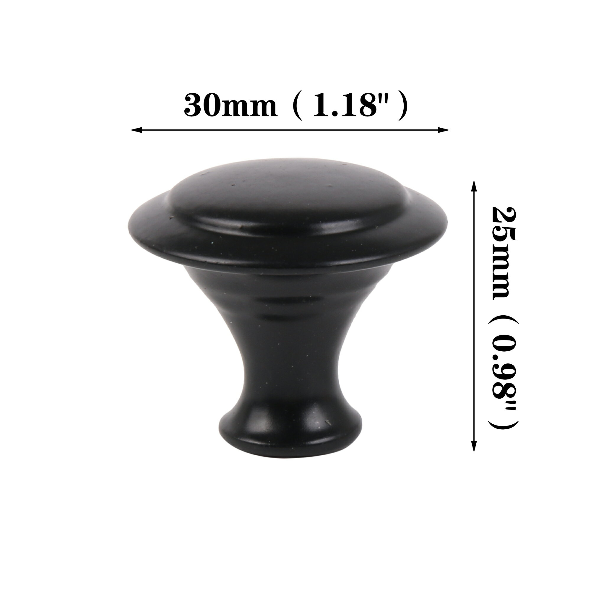 ステンレススチール キャビネット ノブ キッチン ドレッサー 引き出し用 1.2インチ ブラック 2個パック [2]