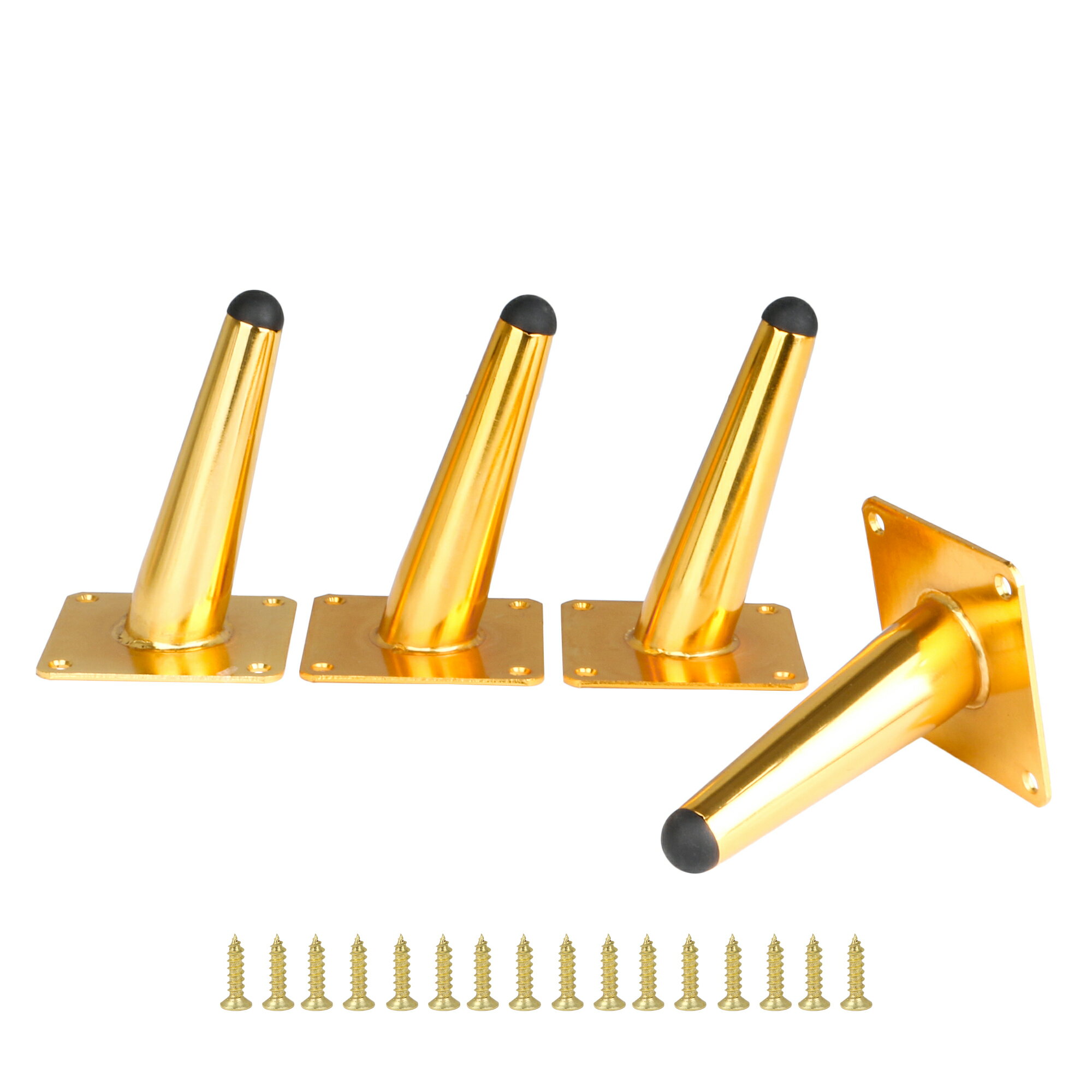 乐天商城 - ステンレススチール 家具脚 調節 可能 12x8cm ゴールド 4個パック