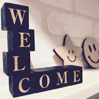 【送料無料♪】<WELCOMBLOCK>welcome木製ウェルカムボードギフト新築プレゼントひのき
