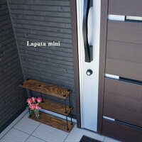 【送料無料♪】【日本製完成品♪】<Laputa_mini木製×アイアンラック>シェルフラックトイレ収納キッチンラックスパイスラックアクセサリースタンド玄関収納
