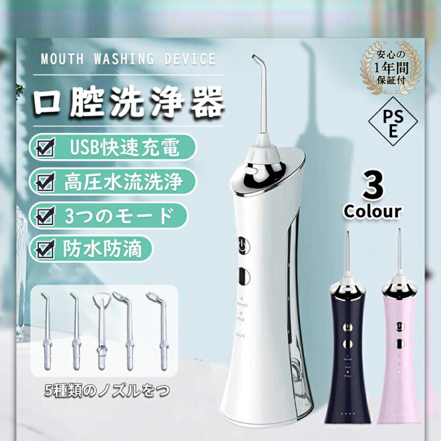 口腔洗浄器 歯垢除去 超音波 ジェットウォッシャー 電動 歯間洗浄機 口内洗浄機 三つモード 大容量 強弱切り替え USB充電式 防水機能 口臭防止 口腔ケア