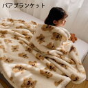 毛布 ブランケット ひざ掛け 70×100cm 100×150cm 150×200cm 肩掛け ボア ふわふわ あったか くま柄 洗える かわいい 掛け毛布 ベ...