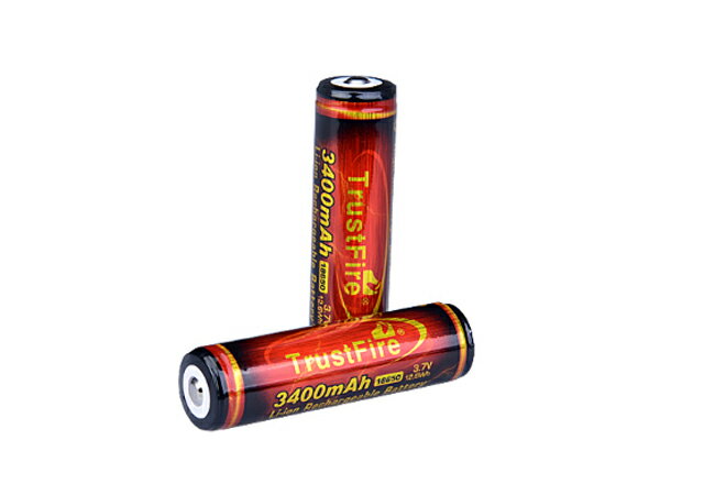 TrustFire社製 保護回路付き 18650リチウムイオン電池 3400mAh 2本 PSEマーク有 メーカー直輸入