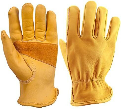 作業用手袋 牛革手袋（本革） 耐熱グローブ キャンプ 焚き火 アウトドア用 園芸用 バーベキュー