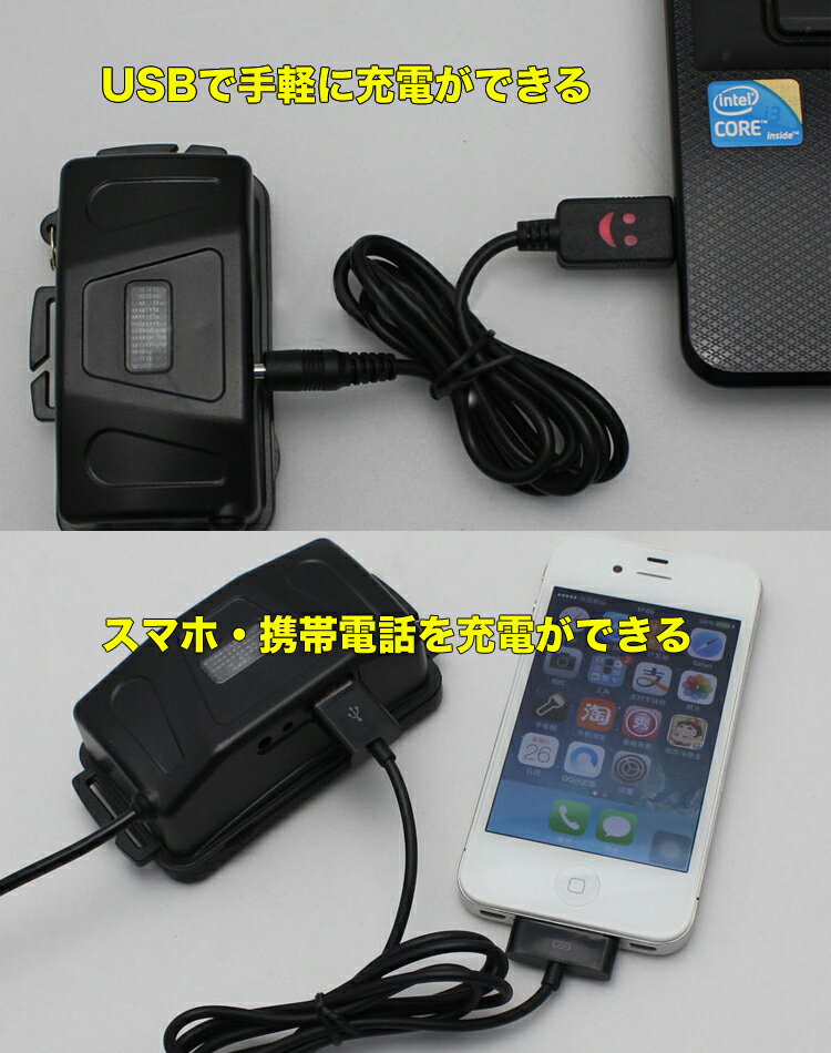 CREE XM-L2 ヘッドライト 6000ルーメン 充電用USBケーブル付+USB型 2本用充電器付き通販格安セール情報 楽天 通販