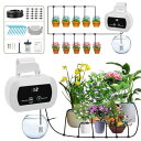 HUIZHOU 自動水やり 植物 自動散水タイマー 点滴水やりキット、USB充電自動水やりシステムに、 LEDデジタルスクリーン