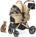 Angelpet ペットカート 分離型 犬用 バギー いぬ用 4輪 前輪360°回転 後輪ブレーキ付き 組み立て簡単 コンパクト(4)