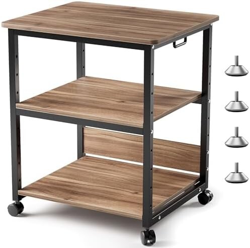 DEWEL プリンター台 キャスター付き a3 プリンターラック プリンターワゴン コピー機 台 プリンタ 複合のサムネイル