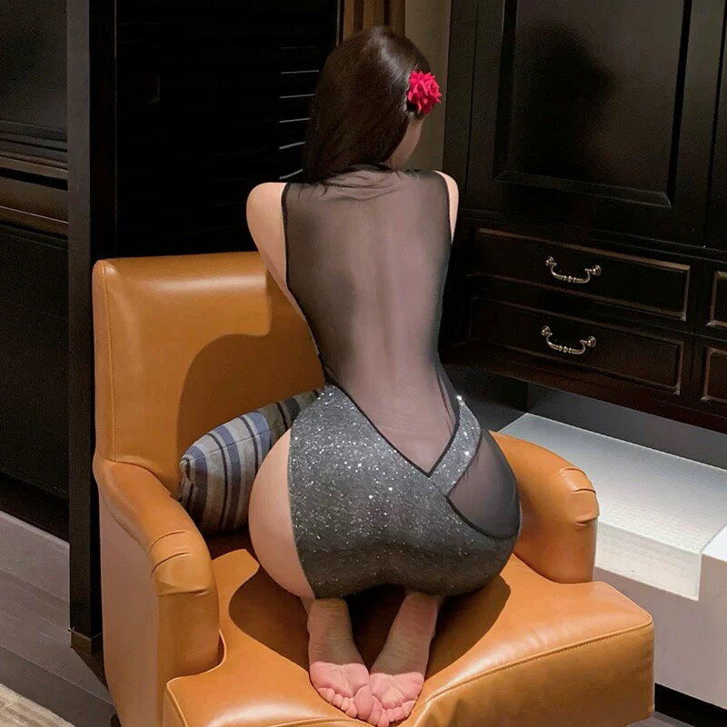 黒×銀 ボディコンワンピース セクシーランジェリー【8589】