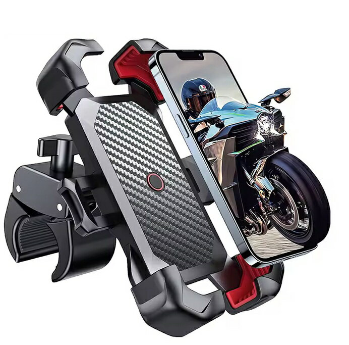 バイク用 スマホホルダー 振動吸収 自動ロック ワンタッチ着脱 360°回転 片手操作 10秒装着 落下防止 4..