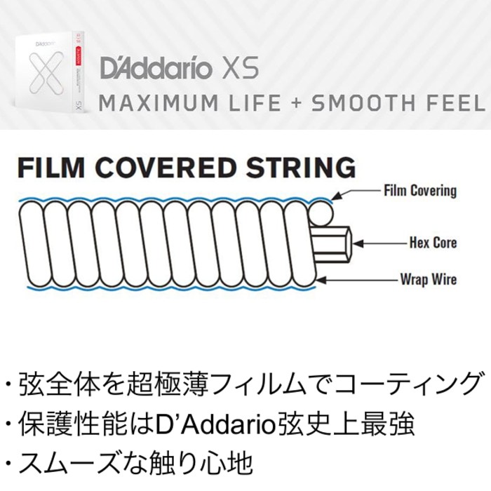 5弦用 D'Addario XSB45130MS XS Nickel 045-130 Multi Scale ダダリオ コーティング弦 ベース弦