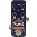 EHX Pico Triboro Bridgeは、幅広いトーンの可能性を持つトライモードドライブボックスです。オーバードライブ、ディストーション、ファズの各モードを搭載し、ゲインのギャップを埋めてくれます。パワフルなEQ、インプットコンターを備えたピコサイズのTriboro Bridgeはあなたのトーンの要となり、ドライブペダルのルーティーンから解放します。 ・Overdrive、Distortion、Fuzzモードによる幅広いサチュレーション ・OD/DistモードでハイエンドをブーストまたはカットするTrebleコントロール ・OD/DistモードでローエンドをブーストまたはカットするBassコントロール ・ゲートとローパスフィルターを備えたFuzzモード ・よりモダンなトーンを作り出す選択可能なインプットコンターリングEQ ・JP9.6VDC-200アダプター付属