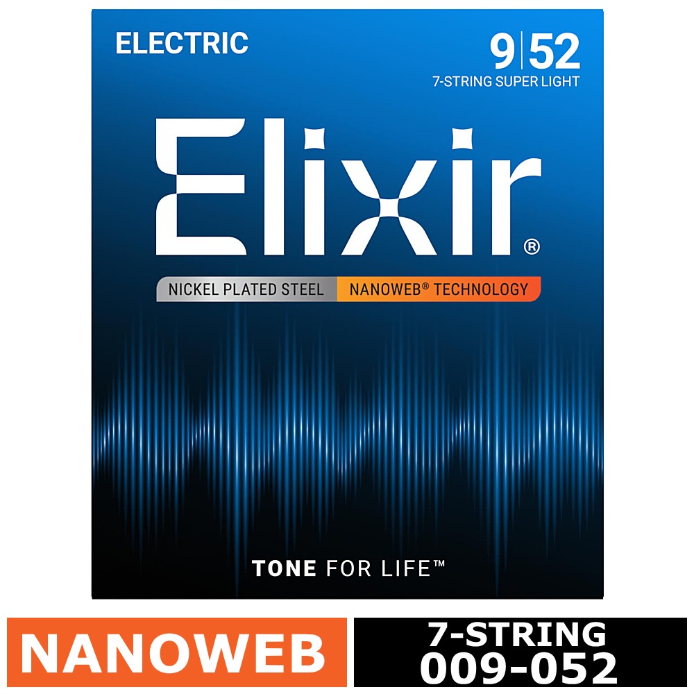 7弦用 Elixir Nanoweb #12007 Super Light 009-052 エリクサー コーティング弦 エレキギター弦