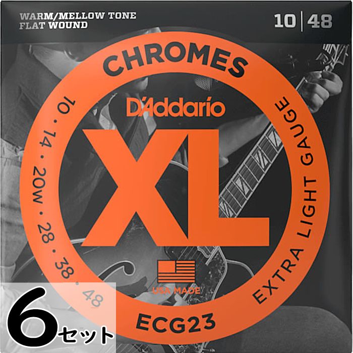 Rakuten - 6セット D'Addario ECG23 XL Chromes Flat Wound 010-048 ダダリオ フラットラウンド エレキギター弦