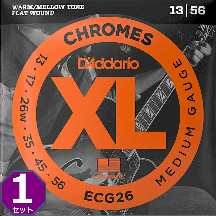 D'Addario ECG26 XL Chromes Flat Wound 013-056 ꥪ եåȥ饦 쥭