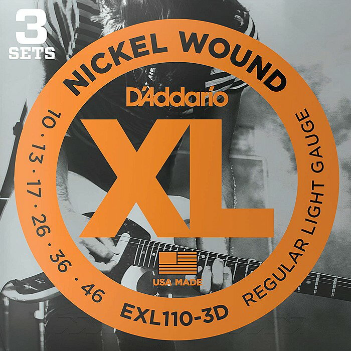 3åȥѥå D'Addario EXL110-3D Nickel Wound 010-046 ꥪ 쥭