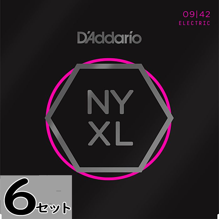 0.09 - 0.42 - 6セット D'Addario NYXL0942 Super Light 009-042 ダダリオ エレキギター弦
