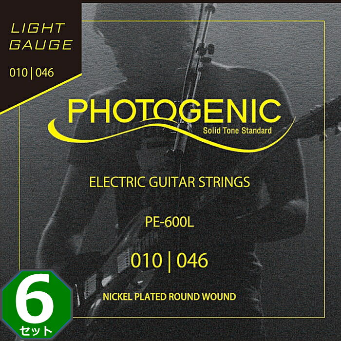 6セット Photogenic PE-600L 010-046 Light フォトジェニック エレキギター弦
