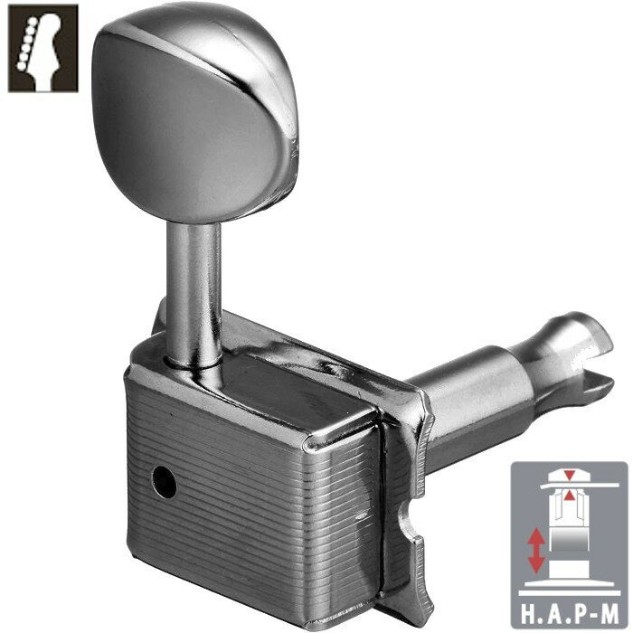 Gotoh SD91 H.A.P-M Cosmo Black L6 ゴトー ギターペグ ハイトアジャスタブルポスト+マグナムロック コスモブラック 6連（ペグボタンオプション対応）