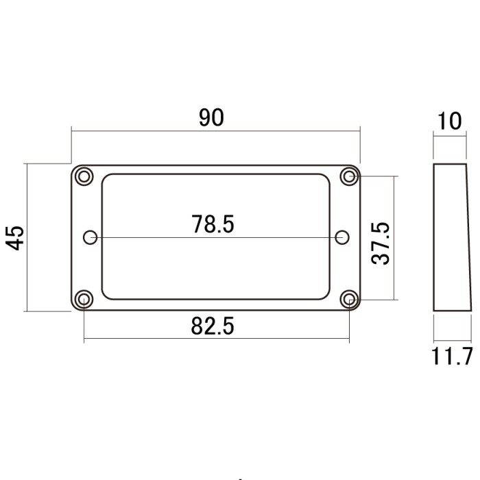 SCUD MR-RB エスカッション ハムバッカー用 ストレート リア ブラック
